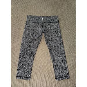 Lululemon Women's Wunder Under Crop III Scatter Star Arctic‎ Grey Black Sz 10